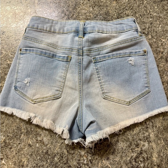 Blue Spice Blue Jean Shorts Distressed High-Waisted - Picture 3 of 4